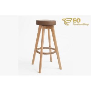 Wood Leather Bar Stool